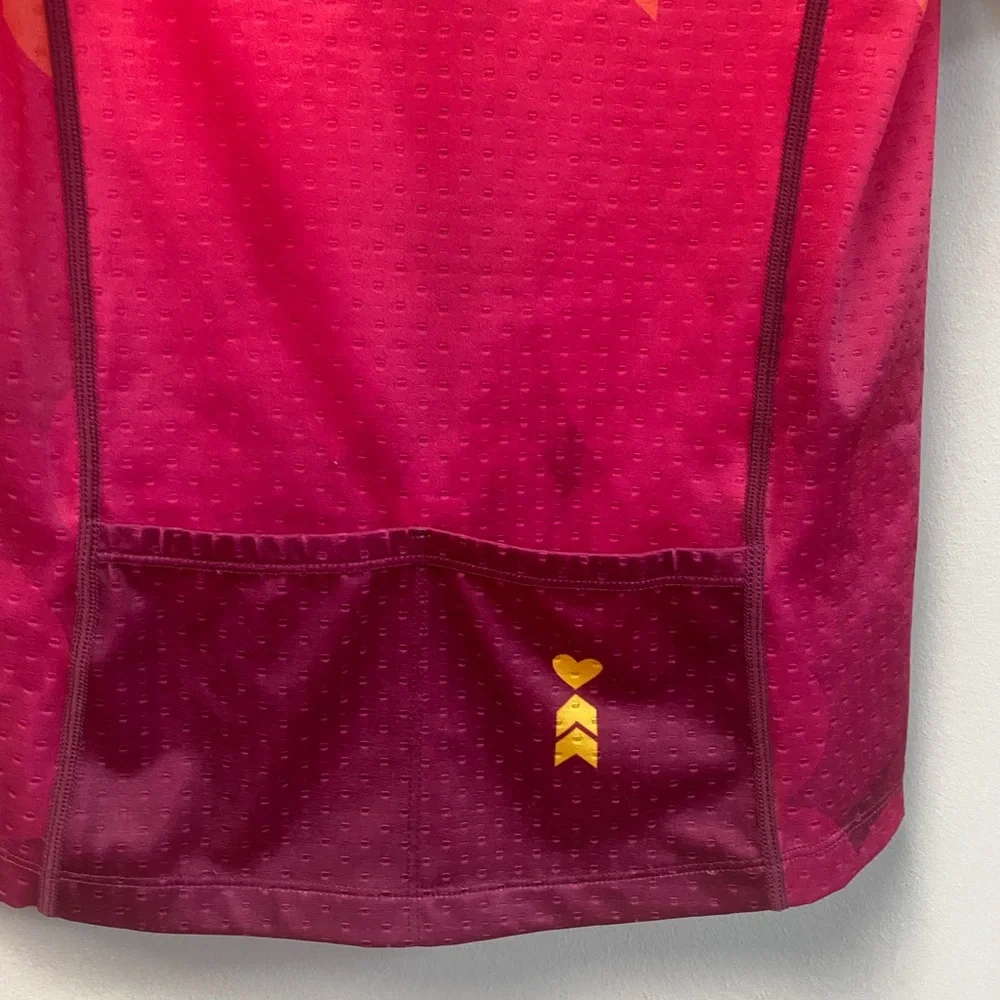 COPY - Coeur Women's Gradient  - Burgundy and Orange - Biking Cycling Zippered … - Picture 6 of 6